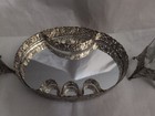 Vtg 3 Piece Gold Tone Vanity Set 2 Perfume Bottles And Mirror Tray