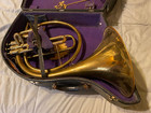 Vintage Old French Horn W  Case