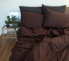 Linen Duvet Cover Chocolate Washed   Uo Bedding Comforter Cover  With Buttons