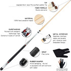 58  2-piece Maple Wood Billiard Pool Cue Stick Set 19oz Pool Cues Kit With Glove