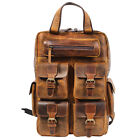 Handmade Vintage 100  Pure Buffalo Leather Backpack Rucksack Travel College Bag
