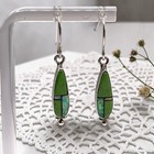 Felipe Martinez Sterling Silver 925 Green Turquoise   Fire Opal Dangle Earrings