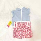 Penelope Mack Baby Girl 2pc Shirt   Short Set With Tie Accent  6-9m    New   
