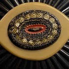 Stunning Antique Extra Large Celluloid   Resin Layered Embellished Button 9 5cm