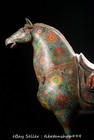 28  Old Chinese Bronze Cloisonne Fengshui 12 Zodiac Year Horse Success Statue