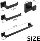 4-pieces Matte Black  Bathroom Hardware Accessories Set 24 Inch Towel Bar Towe