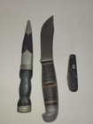 Vintage Knife Lot     Hunting  Indian Dagger  Miller Bros  Folding Pocket Knife