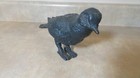 Vintage Cast Iron Black Metal Weathered Bird Figure Doorstop Paperweight 3 75 
