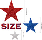 250 Pcs Patriotic Foam Stars Stickers- 3 Colors Self Adhesive Star Shape Glitter
