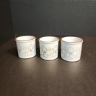Vtg Hornsea Pottery Egg Cups Charisma Pattern White Set Of 3 Made In England