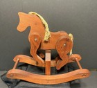 Vintage Wooden Rocking Horse Small Decorative Folk Art Primitive Clackity Sound