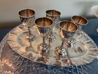 Vintage Solid Sterling Silver Cordial Set 6 Goblets   R    266 Grams  