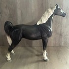 Vintage Lefton Saddle Horse Figurine Black   White Ceramic 8  Tall - Rare
