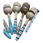Vintage Lot Of 6 Wood Musical Open Mouth Knockers Clappers Clackers 