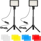 Led Video Light 2-pack 5600k Dimmable Usb Panel Photography Studio Kit
