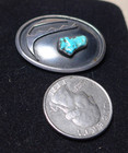 Vintage Hand Made Sterling Silver Turquoise Pin Brooch Pendant Native American