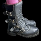 Vtg 1990s Gbx Leather Boots Buckles Sz 12 Combat Moto Biker Punk Goth Emo Grunge