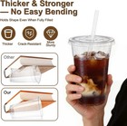 100 Pack 16oz Clear Plastic Cups With Lids   Straws  Leak-proof Disposable Iced