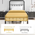 14 Inch Bed Frame Classic Metal Platform Bed Frame Charging Station Led Iron-art