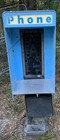 Vintage Steel Blue Pay Phone Booth Lighted Telephone Enclosure 3 Side Glass Open