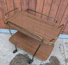 Serving Cart Tea Cart Walnut 60s Table Side Table Brass Mid Century 2
