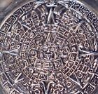 Vintage Mexican Aztec Calendar Sterling Silver 925 Round Plate Coaster