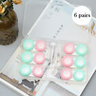 6 Pairs Contact Lens Case Transparent Cosmetic Contact Lenses Storage Set Boxes
