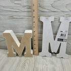 2 Wooden Monogram Alphabet Letters Letter M Crafts Rustic Wall Decor Wedding