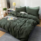 Army Green  Linen Bedding Set Queen Comforter Twin Full Queen King Duvet Set