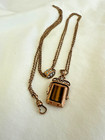 Victorian D c Gold Filled Opals Slide Tiger Fob Pocket Watch 25  Chain   a2c02