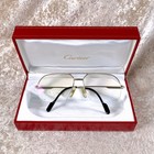 Vintage Cartier Eyeglasses Trinity Half Rim Silver Frame 135 With Case