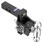 2  Receiver 6  Drop rise Adjustable Trailer Hitch Dual Ball W  Lock Mount 1 5klb