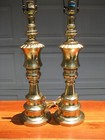 Vintage Brass Lamps Pair Table Lighting