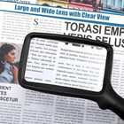 Folding Handheld Magnifying Glass With Light  3x Large Rectangle Reading Magnifi