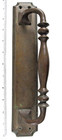 Antique Vintage Brass Door Pull   Handle Rectangle 302 Mm X 56 Mm - 12  