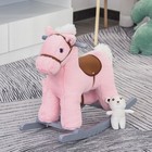 Soft Plush Rocking Horse   Ride-on Pony W  Sound Effects   Free Bear Toy Ages 3 