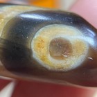 Ancient Tibetan 2 Eye Dzi Bead Old Agate Amulet Pendant 12  41mm  6374