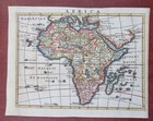 Africa Continent C  1710 Moll Charming Miniature Engraved Hand Color Map