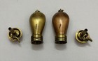 Victorian Style Miniature Brass   Copper Powder Small Collectible Flask Set Of 2