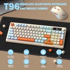 Wireless Rechargeable Gaming Keyboard And Mouse Combo Rainbowbacklit 4000dpi Pbt