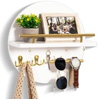 Wall-mounted Key Holder With Shelf   Hooks  Rustic Mail Organizer   Sunglasses R