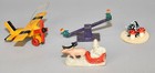 Vintage Christmas Putz Decorations  - Plane - Seesaw - Santa   Deer - Mushrooms 