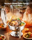 Vevor 5 Qt 4 Pack Round Chafing Dish Buffet Set Full-size Pan Stainless Steel