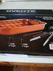 Ovente Non-stick Roasting Pan With Carving Set  Knife  Fork  Tongs 