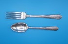 Wallace  925 Sterling Silver Fork   Spoon In Normandie Pattern No Monogram