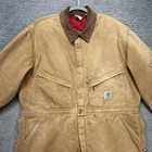 Vtg Carhartt Coveralls Mens 48 Brown Duck Canvas Insulated Red Quilt Lined 996qz