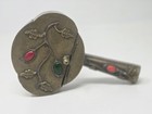 Vintage Chinese Brass Cloisonne Crumb Catcher Silent Butler Tray Ashtray