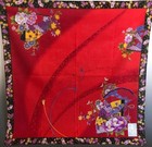 Japanese Furoshiki Wrapping Cloths Cotton Set Of Two Fan And Floral Red And Blue