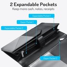 Server Book 5 x9  High Volume With Zipper Magnetic Pocket Black For Waitress