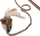 Ourpet s Play-n-squeak Teathered   Feathered Play Wand Cat Toy  For All Breed   